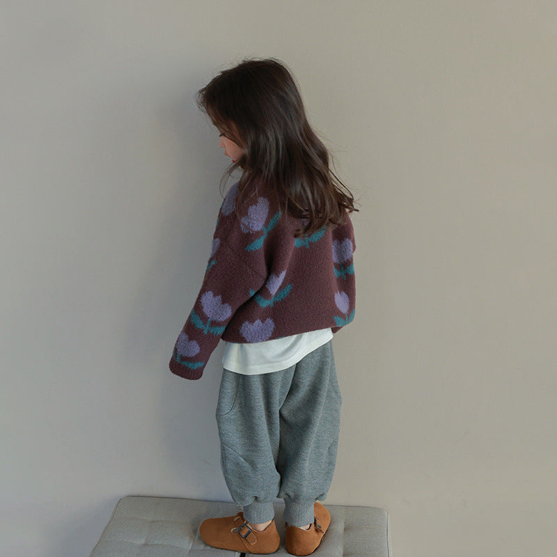 Tulip Print Children’s Sweater | Soft Fabric for All Seasons