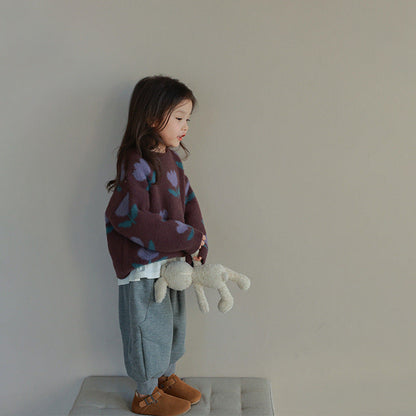 Tulip Print Children’s Sweater | Soft Fabric for All Seasons