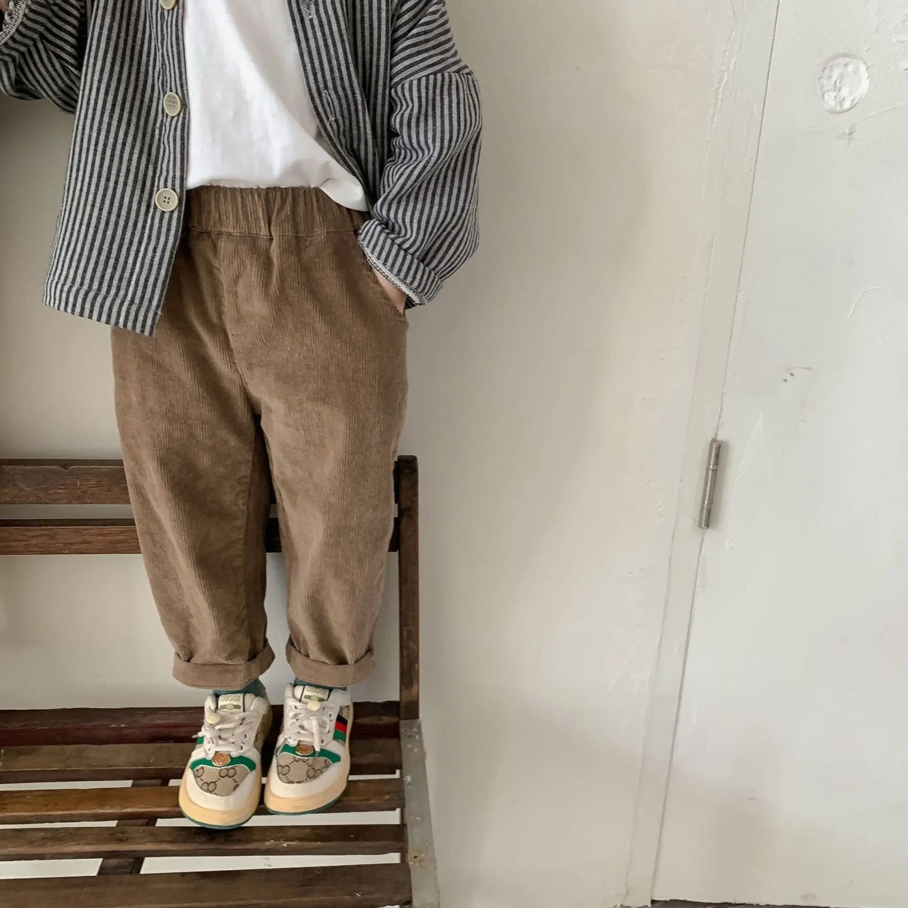 Boys Elastic Sweatpants | Comfortable Ribbed Pants for Ages 0-7