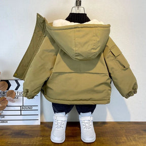 Boys Winter Coat | Thick Cotton Hooded Jacket