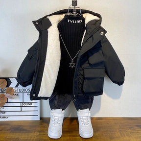 Boys Winter Coat | Thick Cotton Hooded Jacket