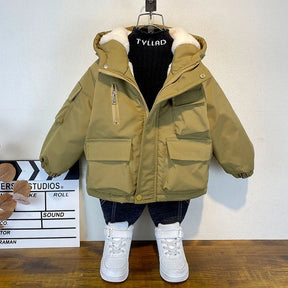 Boys Winter Coat | Thick Cotton Hooded Jacket