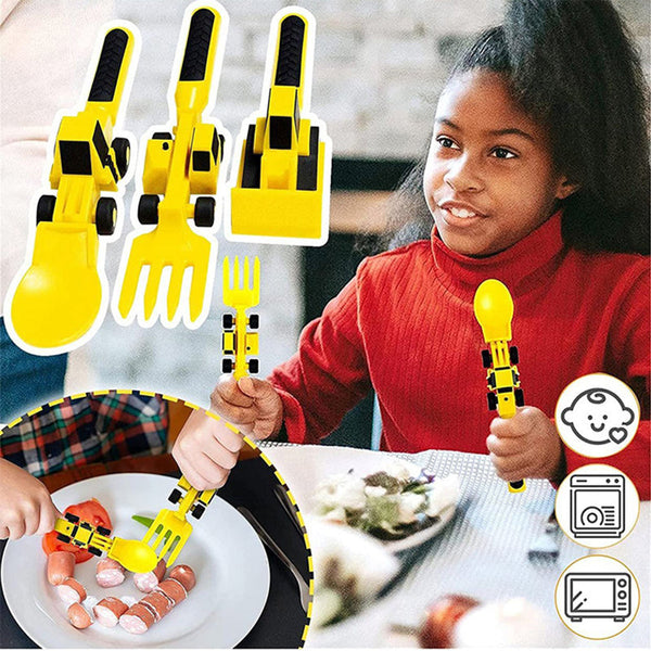 Bulldozer Cutlery Set | Fun Mealtime Adventure for Kids