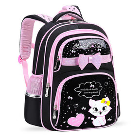 Cat Backpack for Kids | Black and Pink 3D Design