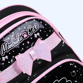 Cat Backpack for Kids | Black and Pink 3D Design