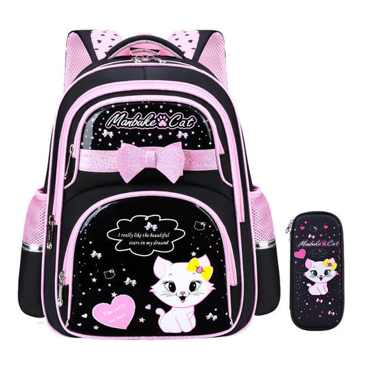 Cat Backpack for Kids | Black and Pink 3D Design