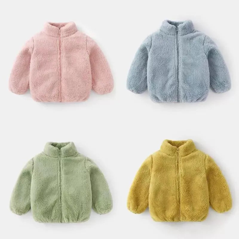 Children's Warm Plush Jacket | Cozy Unisex Autumn Winter Wear