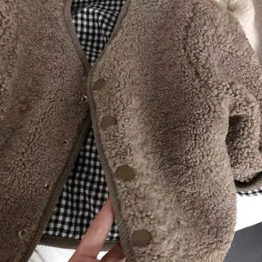 Reversible Kids Jacket | Cozy Plush Plaid Design