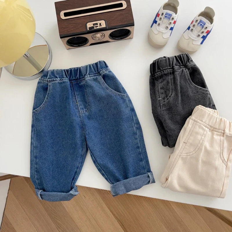 Kids Adjustable Waist Jeans | Soft Cotton Denim for Comfort