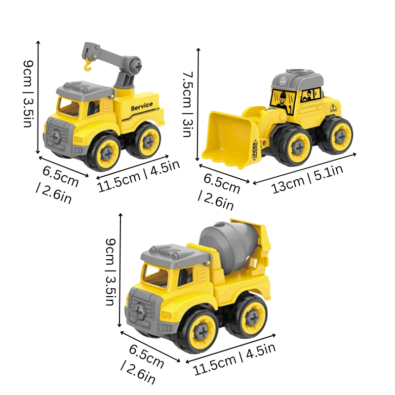 Buildable Construction Vehicle Set | Boosts Creativity and Problem-Solving Skills