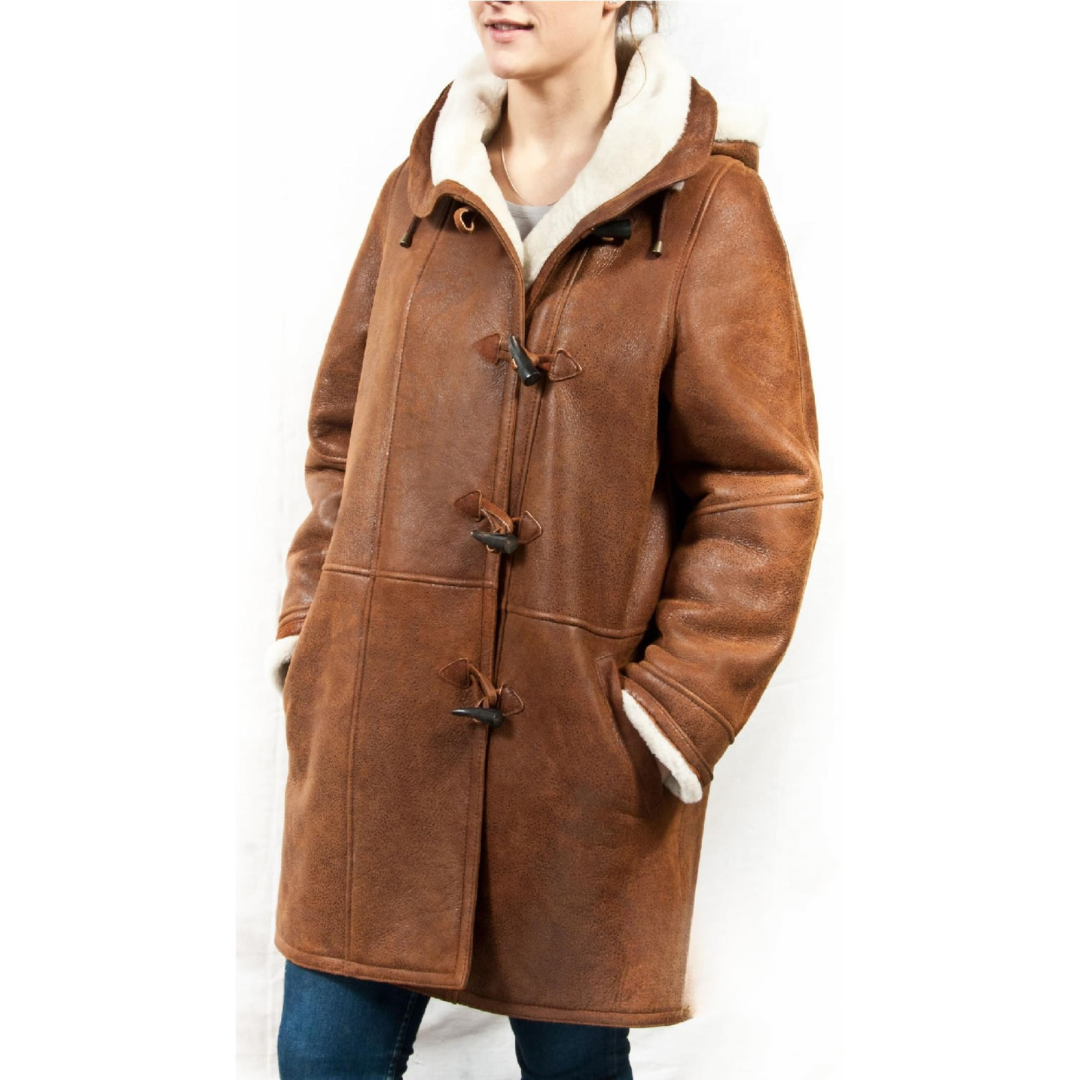 Hooded Long Winter Jacket | Cozy Shearling Lined Design