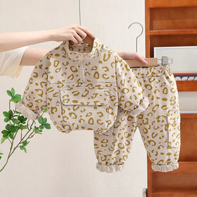 Leopard Print Casual Outfit | Soft Cotton 2-Piece Set