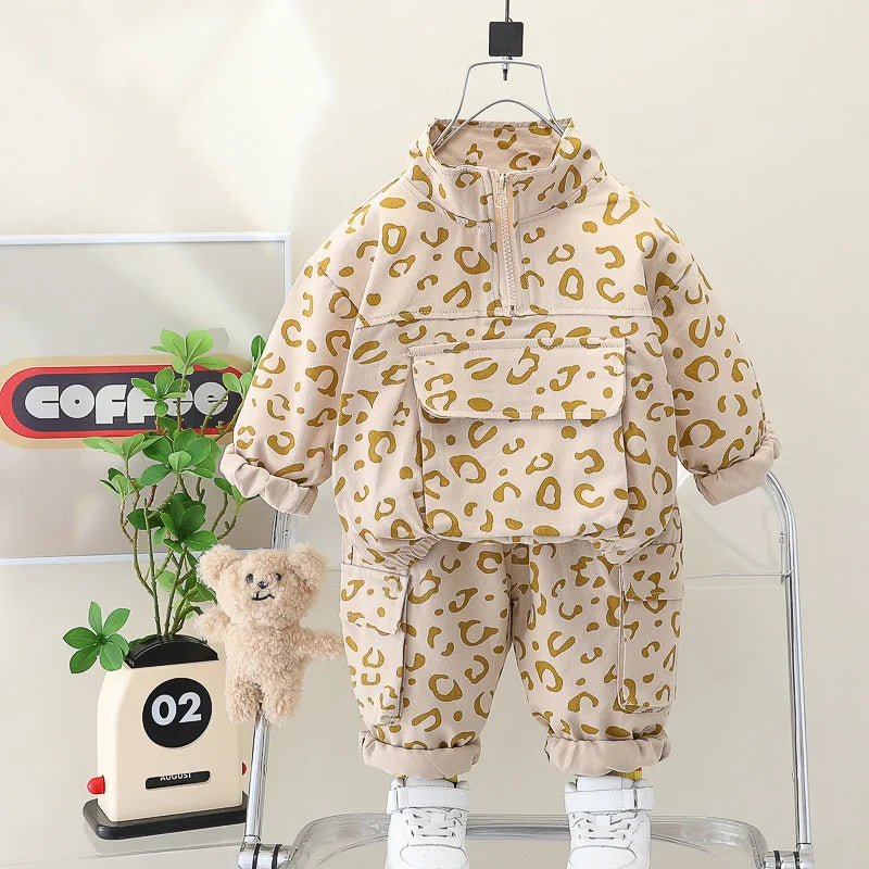 Leopard Print Casual Outfit | Soft Cotton 2-Piece Set