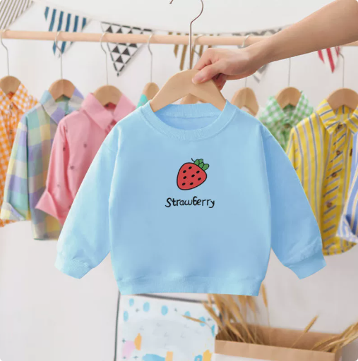 Strawberry Print Sweater | Comfy 100% Cotton Casual Wear