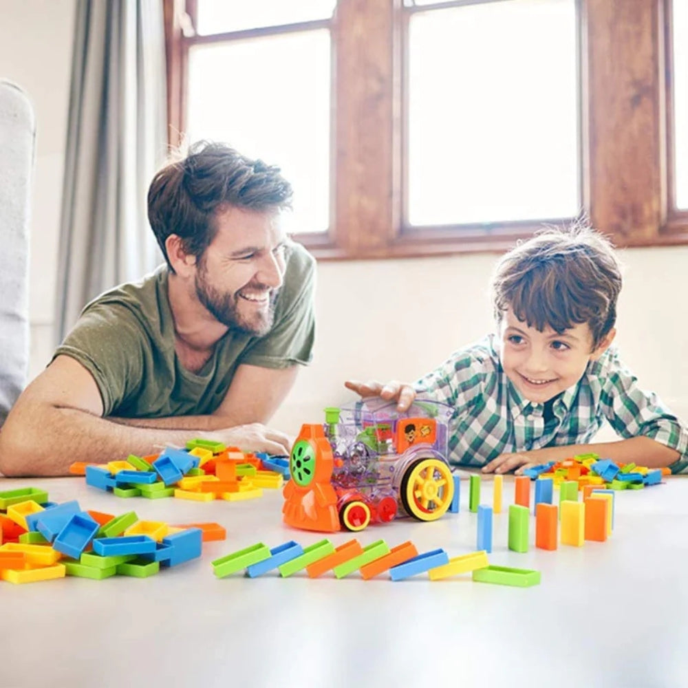 Automatic Domino Train Toy | Lights, Sounds, and Easy Play