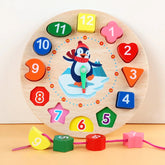 Wooden Clock Learning Toy | Teach Time and Colors Fun