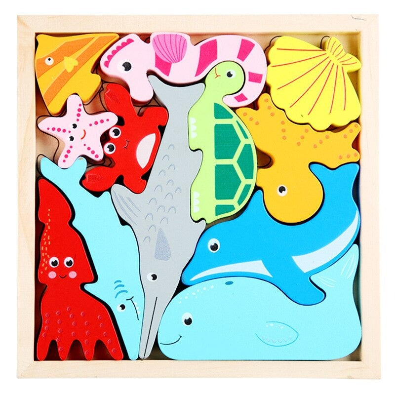 Wooden Shape Puzzle for Kids | Safe Motor Skills Development