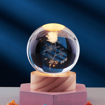 3D Crystal Night Light | USB-Powered Ambient Lamp