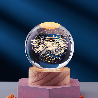 3D Crystal Night Light | USB-Powered Ambient Lamp