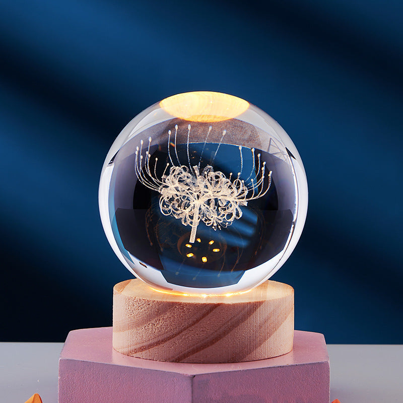 3D Crystal Night Light | USB-Powered Ambient Lamp