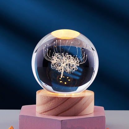 3D Crystal Night Light | USB-Powered Ambient Lamp
