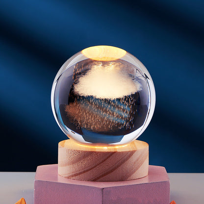 3D Crystal Night Light | USB-Powered Ambient Lamp