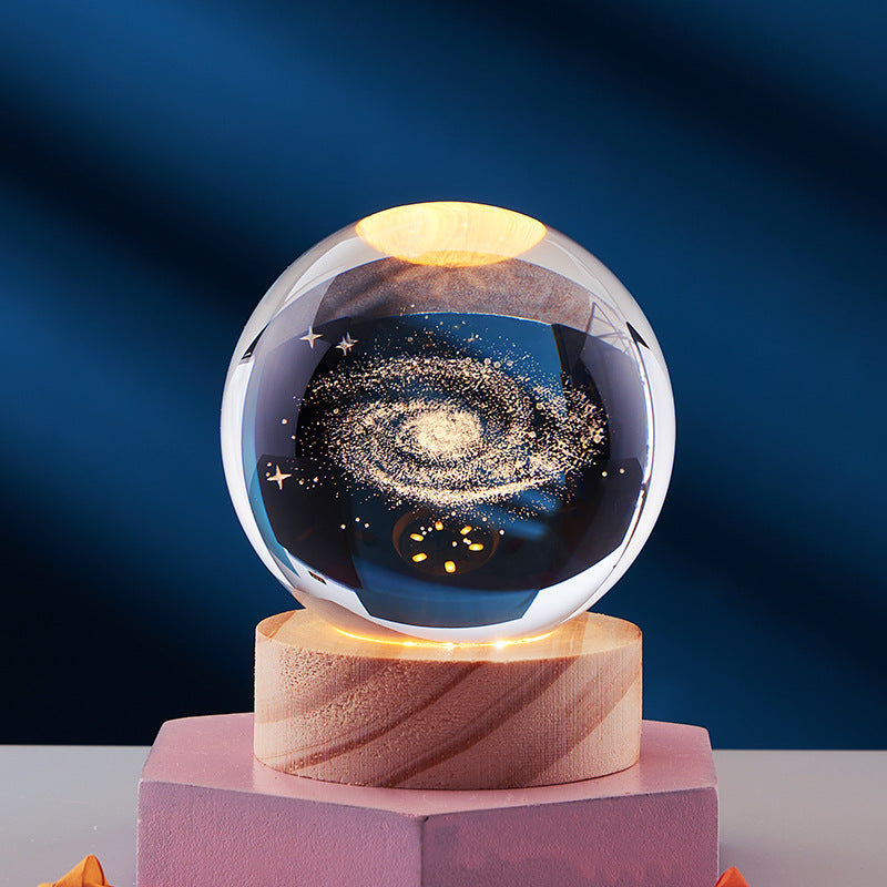 3D Crystal Night Light | USB-Powered Ambient Lamp