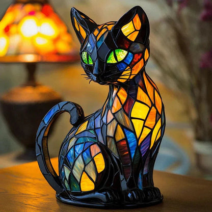 Stained Glass Cat Lamp | Unique Decorative Lighting for Cozy Spaces
