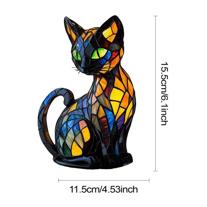 Stained Glass Cat Lamp | Unique Decorative Lighting for Cozy Spaces