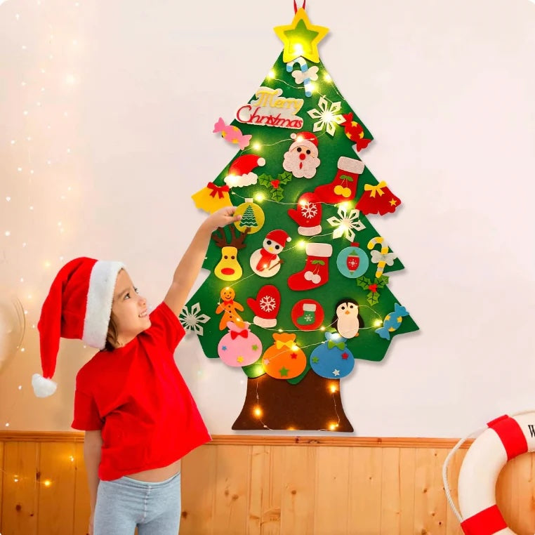 Interactive Felt Christmas Tree | Safe, Creative Holiday Fun for Kids