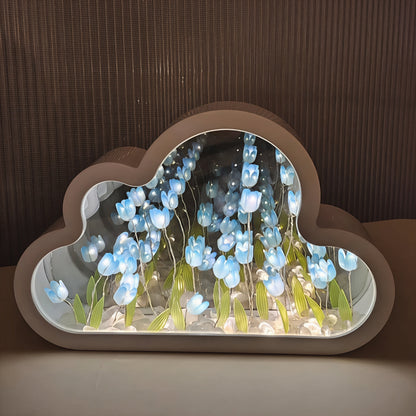 LED Floral Infinity Mirror Lamp | Elegant Warm White Glow