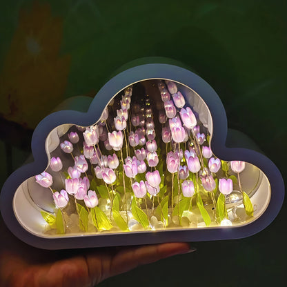 LED Floral Infinity Mirror Lamp | Elegant Warm White Glow