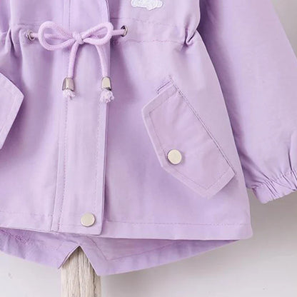 Girls Hooded Rain Jacket | Cute Rabbit Design for Spring & Autumn