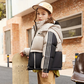 Girls' Duck Down Puffer Jacket | Stylish Gradient Insulated Coat