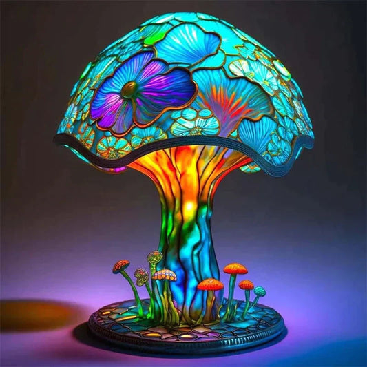 Stained Glass Ambient Lamp | Handcrafted Colorful Light Fixture