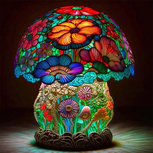 Stained Glass Ambient Lamp | Handcrafted Colorful Light Fixture