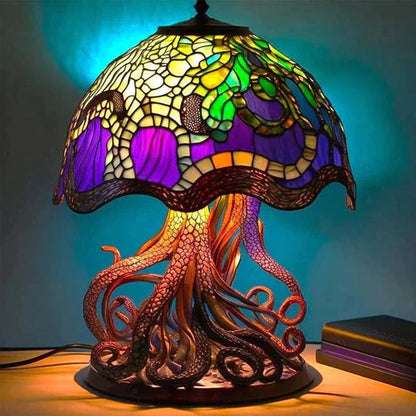 Stained Glass Ambient Lamp | Handcrafted Colorful Light Fixture