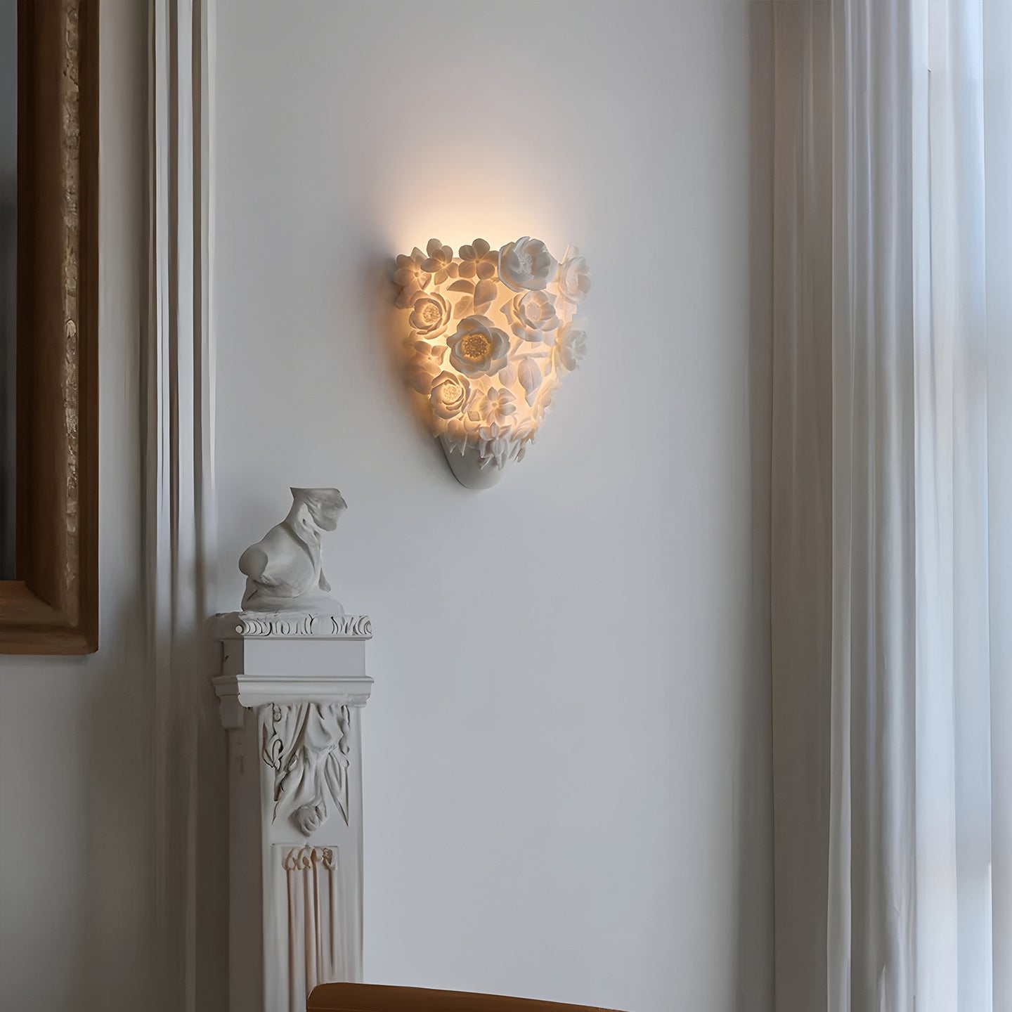 Ceramic Flower Wall Lamp | Elegant Floral Design for Home Decor