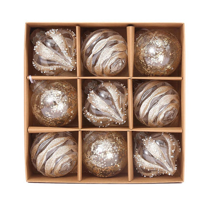 Luxury Gold Christmas Baubles | Elegant Champagne Rose Gold Set