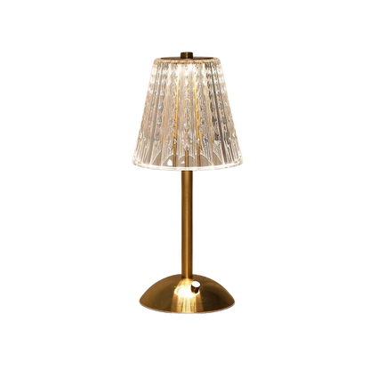 Vintage Table Lamp | Elegant Crystal Shade with Adjustable Lighting