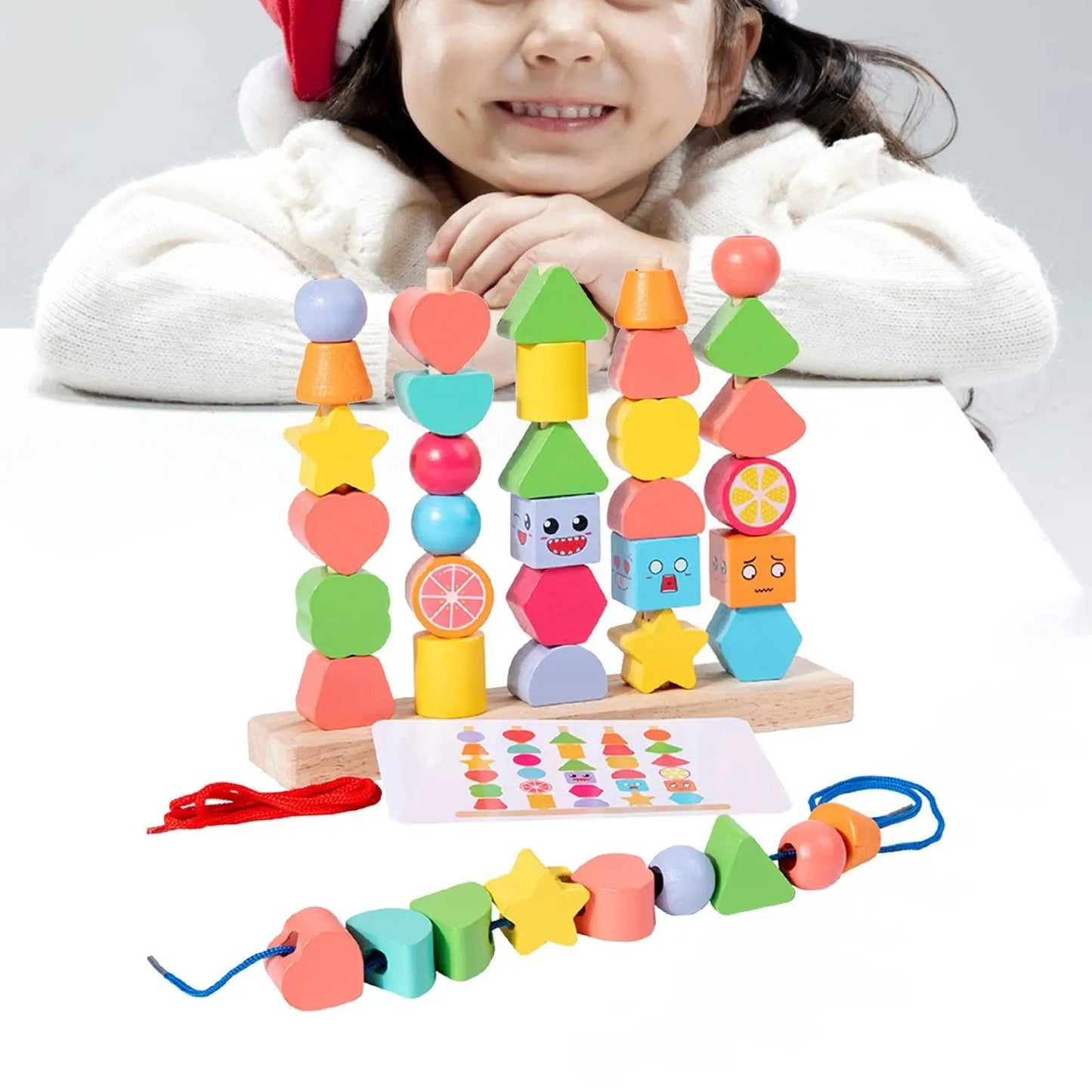 Wooden Learning Blocks Set | 20 Eco-Friendly Pieces for Kids