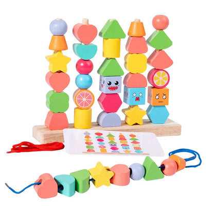Wooden Learning Blocks Set | 20 Eco-Friendly Pieces for Kids