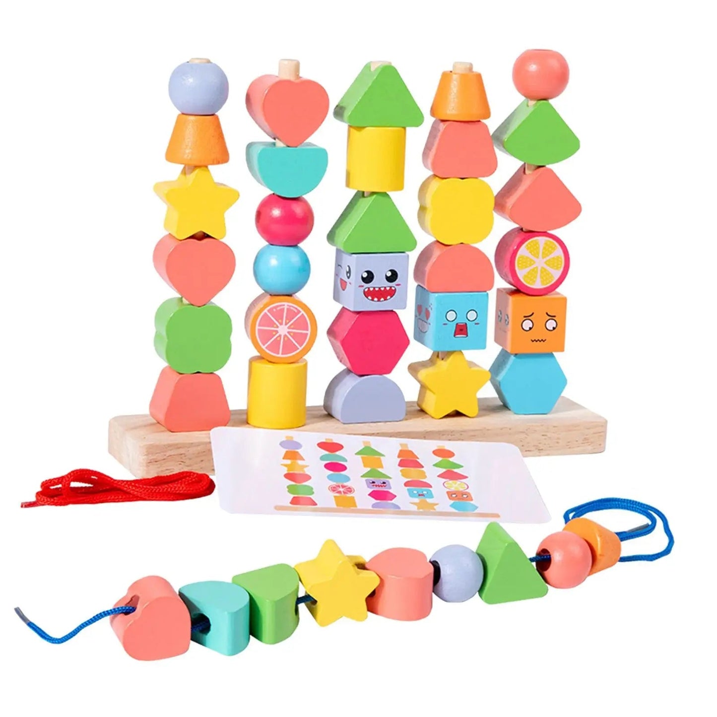 Wooden Learning Blocks Set | 20 Eco-Friendly Pieces for Kids