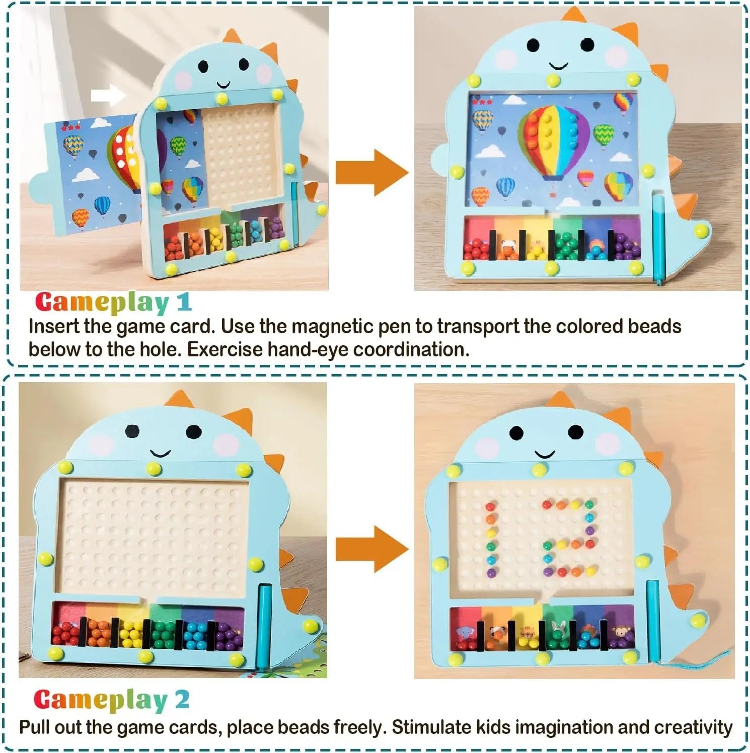 Wooden Magnetic Ball Maze | Fun Challenge with Colorful Beads