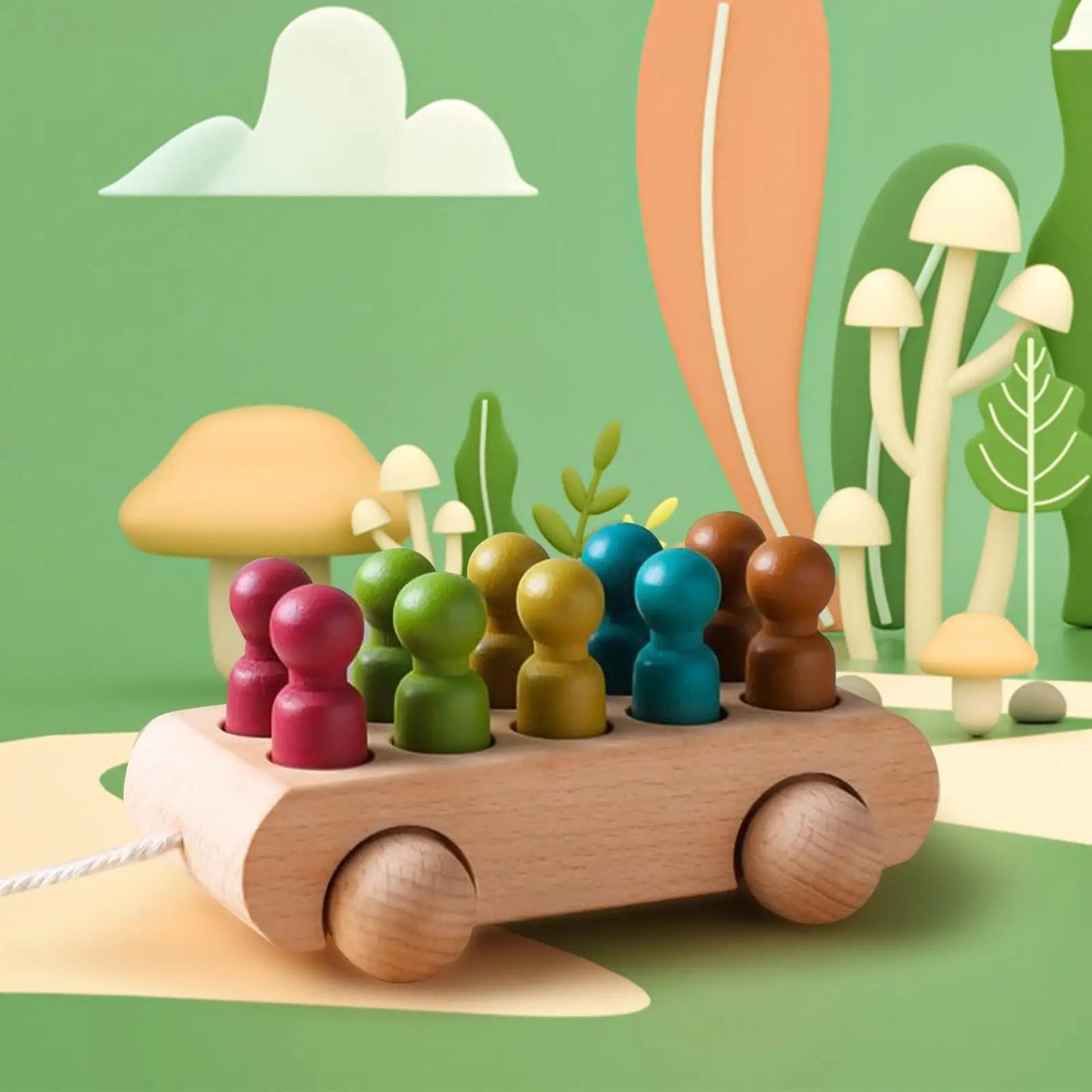 Wooden Doll Car Set | Durable Beech Wood for Creative Play