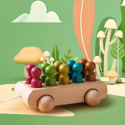 Wooden Doll Car Set | Durable Beech Wood for Creative Play