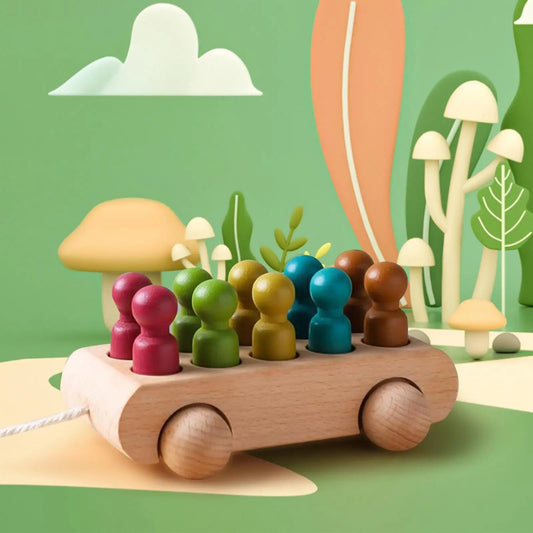 Wooden Doll Car Set | Durable Beech Wood for Creative Play