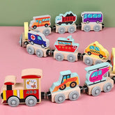 Wooden Magnetic Train Set | Colorful Learning & Motor Skills