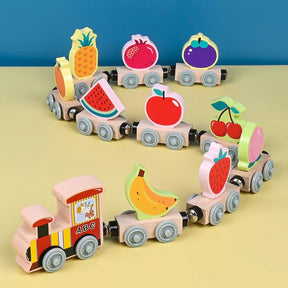 Wooden Magnetic Train Set | Colorful Learning & Motor Skills