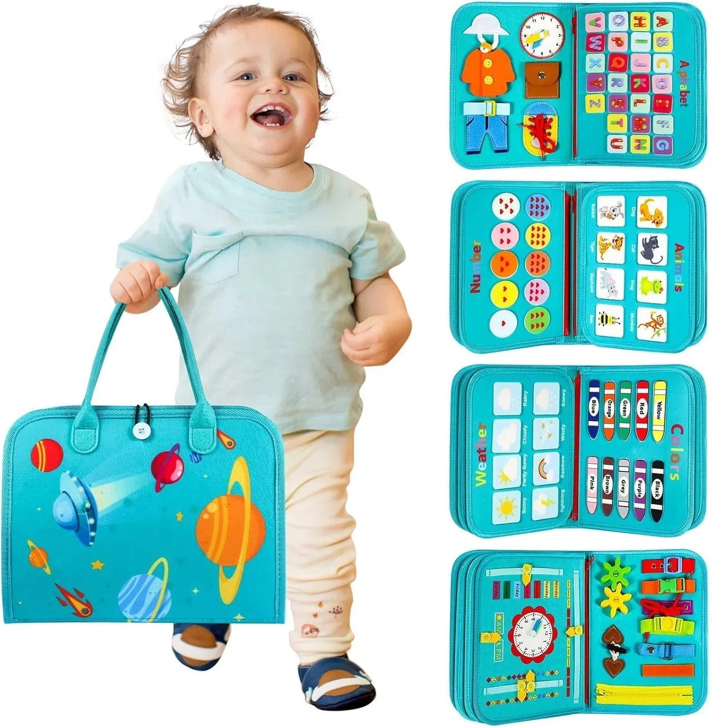 Toddler Activity Fabric Book | Develops Motor Skills Through Sensory Play